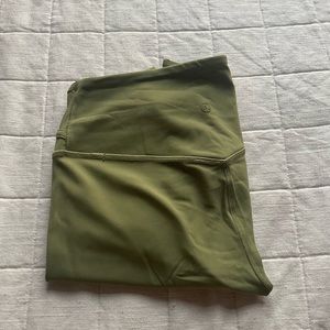 Lululemon Nulu and mesh leggings bronze green